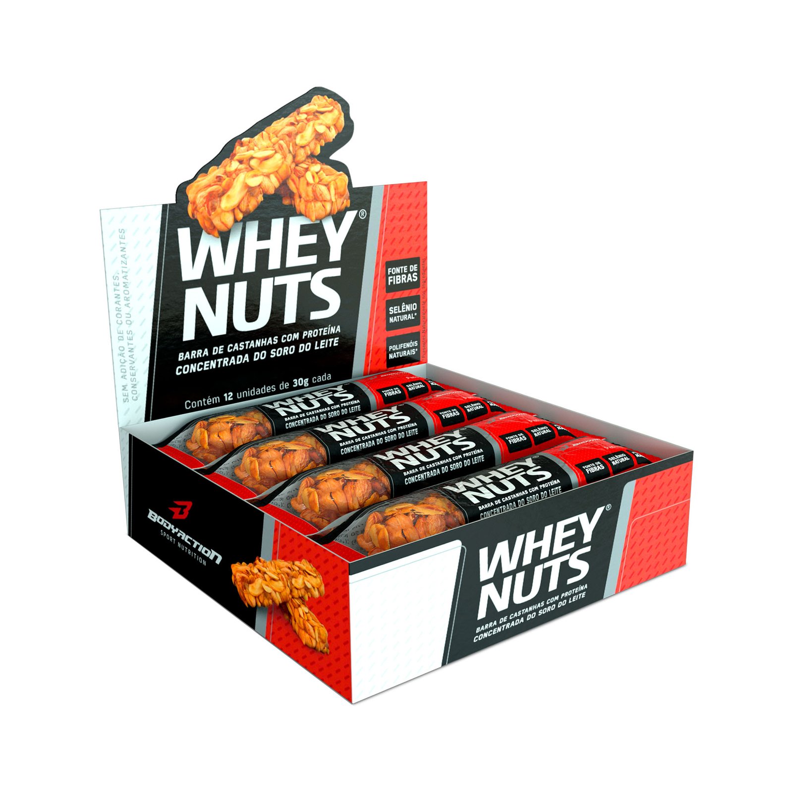 Barra de Proteína  Whey Nuts  12 Unidades